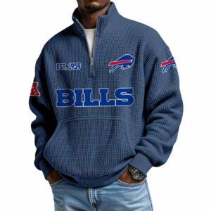 2025 Bills Est 1959 Quarter Zip Waffle Hoodie