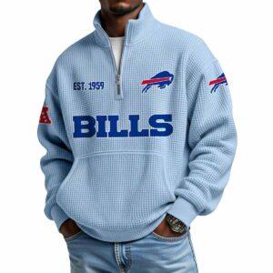 2025 Bills Est 1959 Quarter Zip Waffle Hoodie 2 2025 Bills Est 1959 Quarter Zip Waffle Hoodie
