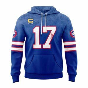 2025 Bills Josh Allen 17 Blue Hoodie