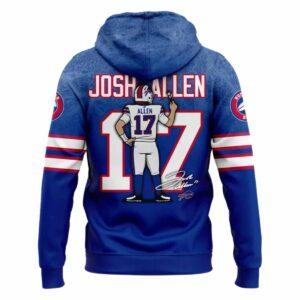 2025 Bills Josh Allen 17 Blue Hoodie