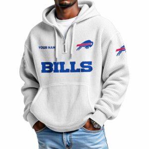 2025 Bills Quarter Zip Waffle Hoodie 2025 Bills Quarter Zip Waffle Hoodie