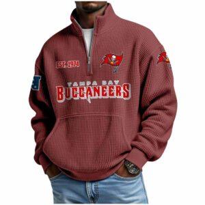 2025 Buccaneers Est 1974 Waffle Stand Collar Half Zip Sweatshirt 3 2025 Buccaneers Est 1974 Waffle Stand Collar Half Zip Sweatshirt