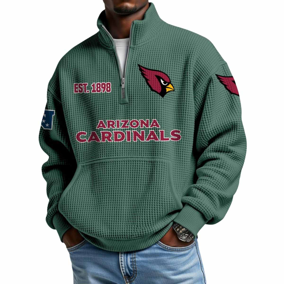 2025 Cardinals Est 1898 Waffle Stand Collar Half Zip Sweatshirt 2025 Cardinals Est 1898 Waffle Stand Collar Half Zip Sweatshirt