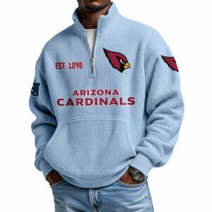 2025 Cardinals Est 1898 Waffle Stand Collar Half Zip Sweatshirt 1 2025 Cardinals Est 1898 Waffle Stand Collar Half Zip Sweatshirt