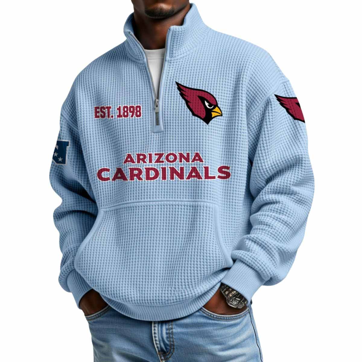 2025 Cardinals Est 1898 Waffle Stand Collar Half Zip Sweatshirt 2025 Cardinals Est 1898 Waffle Stand Collar Half Zip Sweatshirt