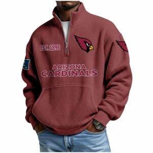 2025 Cardinals Est 1898 Waffle Stand Collar Half Zip Sweatshirt 2 2025 Cardinals Est 1898 Waffle Stand Collar Half Zip Sweatshirt