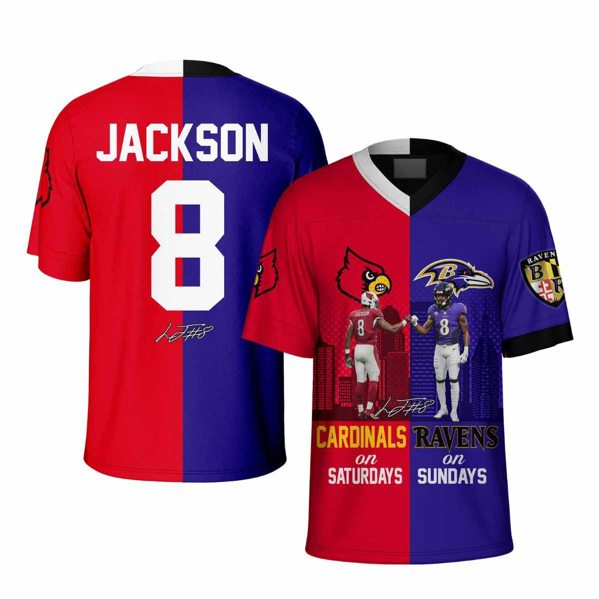 2025 Cardinals x Ravens Jackson On Saturdays vs Sundays Jersey 2025 Cardinals x Ravens Jackson On Saturdays vs Sundays Jersey
