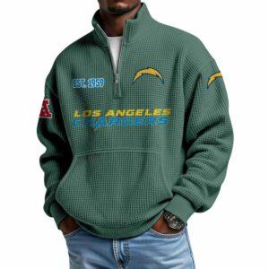 2025 Chargers Est 1959 Waffle Stand Collar Half Zip Sweatshirt 2 2025 Chargers Est 1959 Waffle Stand Collar Half Zip Sweatshirt