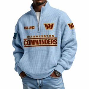 2025 Commanders Est 1932 Waffle Stand Collar Half Zip Sweatshirt 3 2025 Commanders Est 1932 Waffle Stand Collar Half Zip Sweatshirt