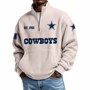 2025 Cowboys Est 1960 Quarter Zip Waffle Hoodie 3 2025 Cowboys Est 1960 Quarter Zip Waffle Hoodie