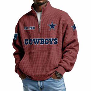 2025 Cowboys Est 1960 Quarter Zip Waffle Hoodie 2 2025 Cowboys Est 1960 Quarter Zip Waffle Hoodie