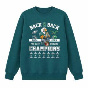 2025 Eagles Back 2 Back NFC East Division Champions Shirt 2 2025 Eagles Back 2 Back NFC East Division Champions Shirt