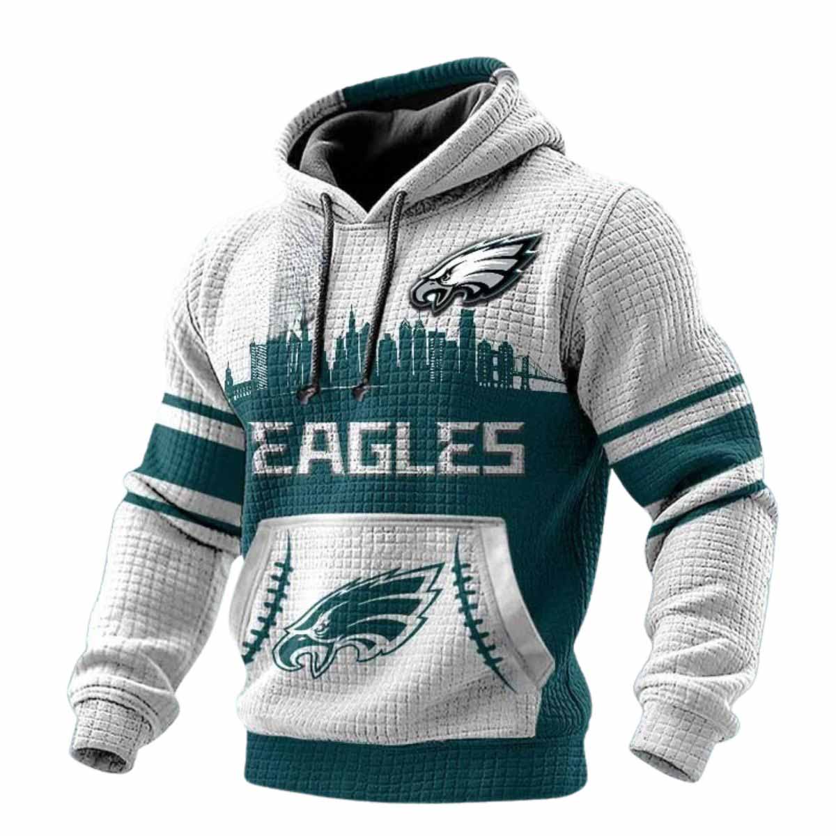 2025 Eagles City Skyline Waffle Hoodie 2025 Eagles City Skyline Waffle Hoodie