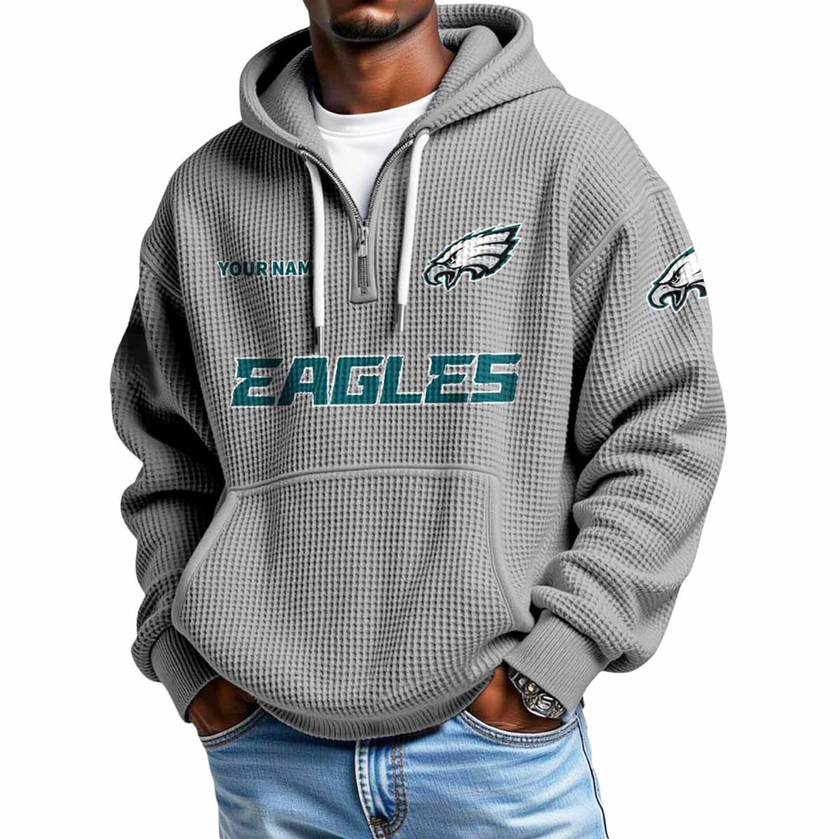 2025 Eagles Quarter Zip Waffle Hoodie 2025 Eagles Quarter Zip Waffle Hoodie