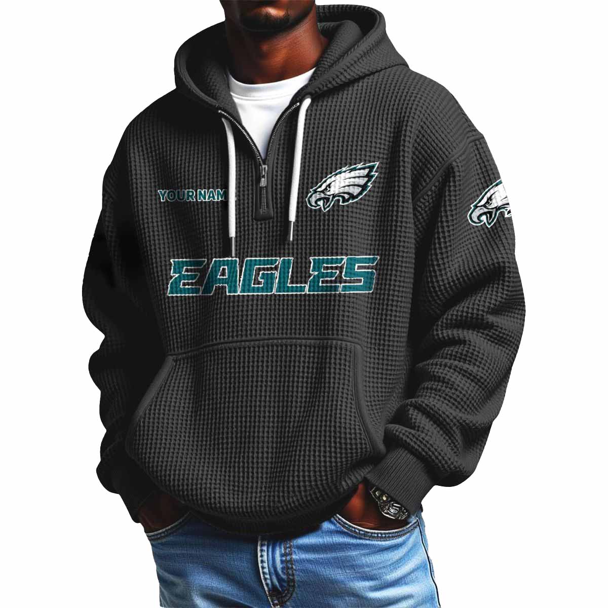 2025 Eagles Quarter Zip Waffle Hoodie 2025 Eagles Quarter Zip Waffle Hoodie