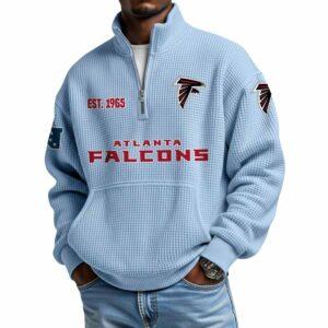 2025 Falcons Est 1965 Waffle Stand Collar Half Zip Sweatshirt 2025 Falcons Est 1965 Waffle Stand Collar Half Zip Sweatshirt