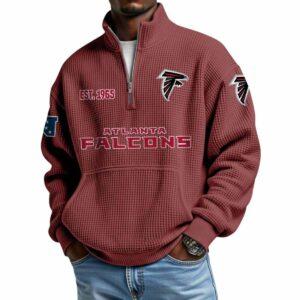 2025 Falcons Est 1965 Waffle Stand Collar Half Zip Sweatshirt 3 2025 Falcons Est 1965 Waffle Stand Collar Half Zip Sweatshirt