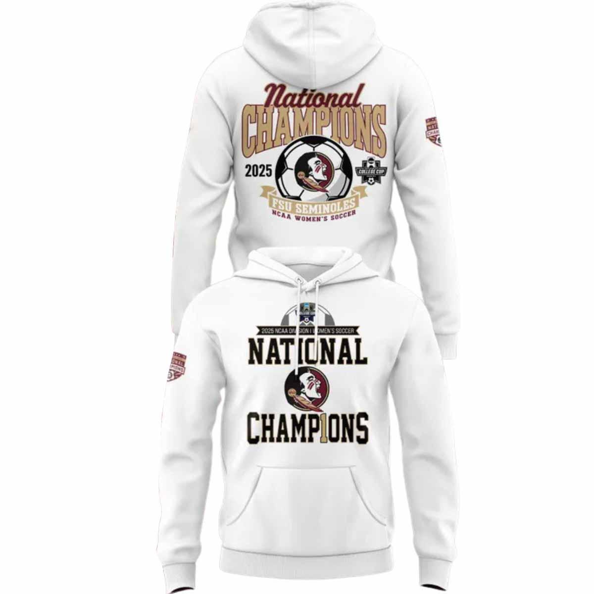 2025 Florida State Football Women's Soccer National Champions Hoodie 2025 Florida State Football Women's Soccer National Champions Hoodie