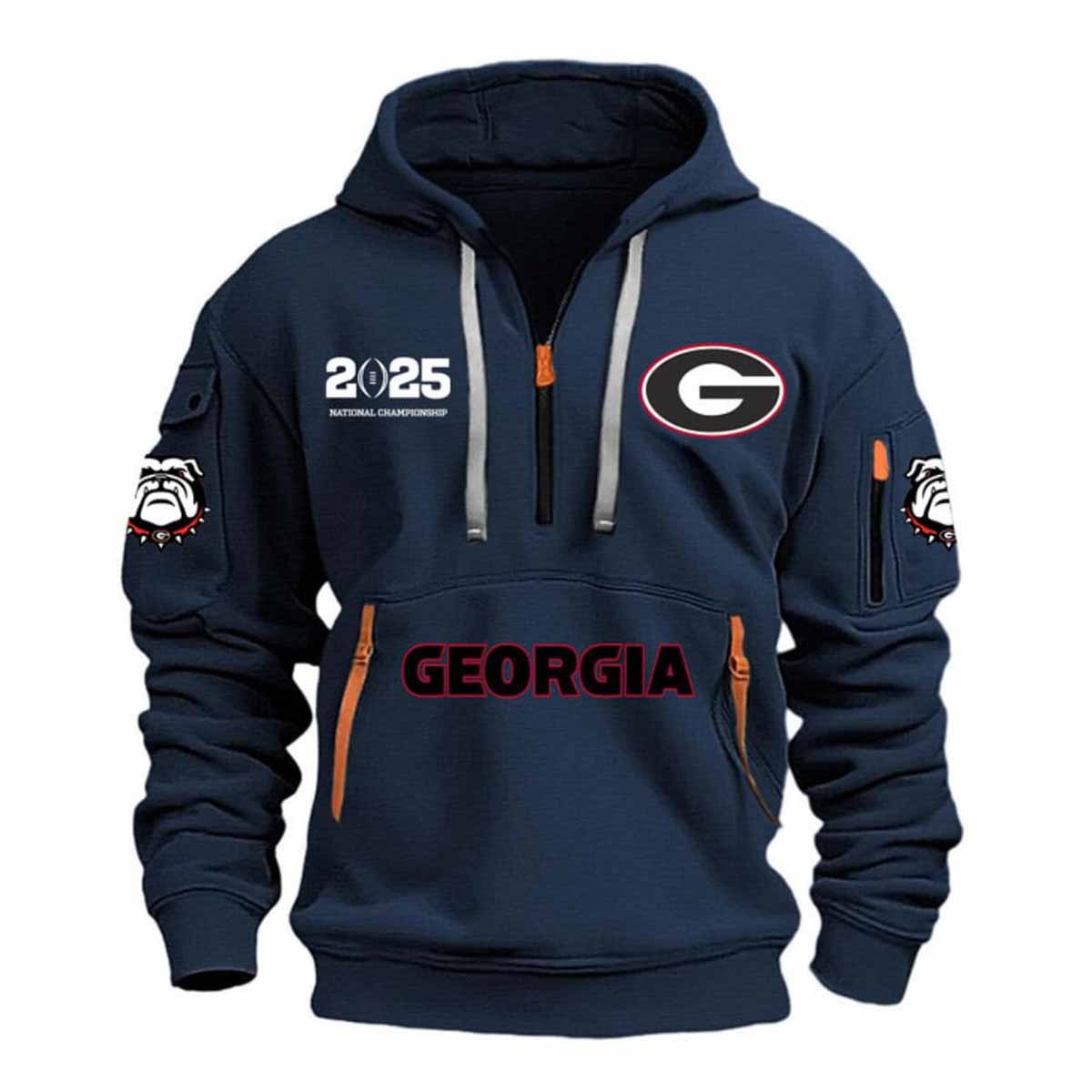 2025 Georgia Football National Championship Quarter Zip Hoodie 2025 Georgia Football National Championship Quarter Zip Hoodie