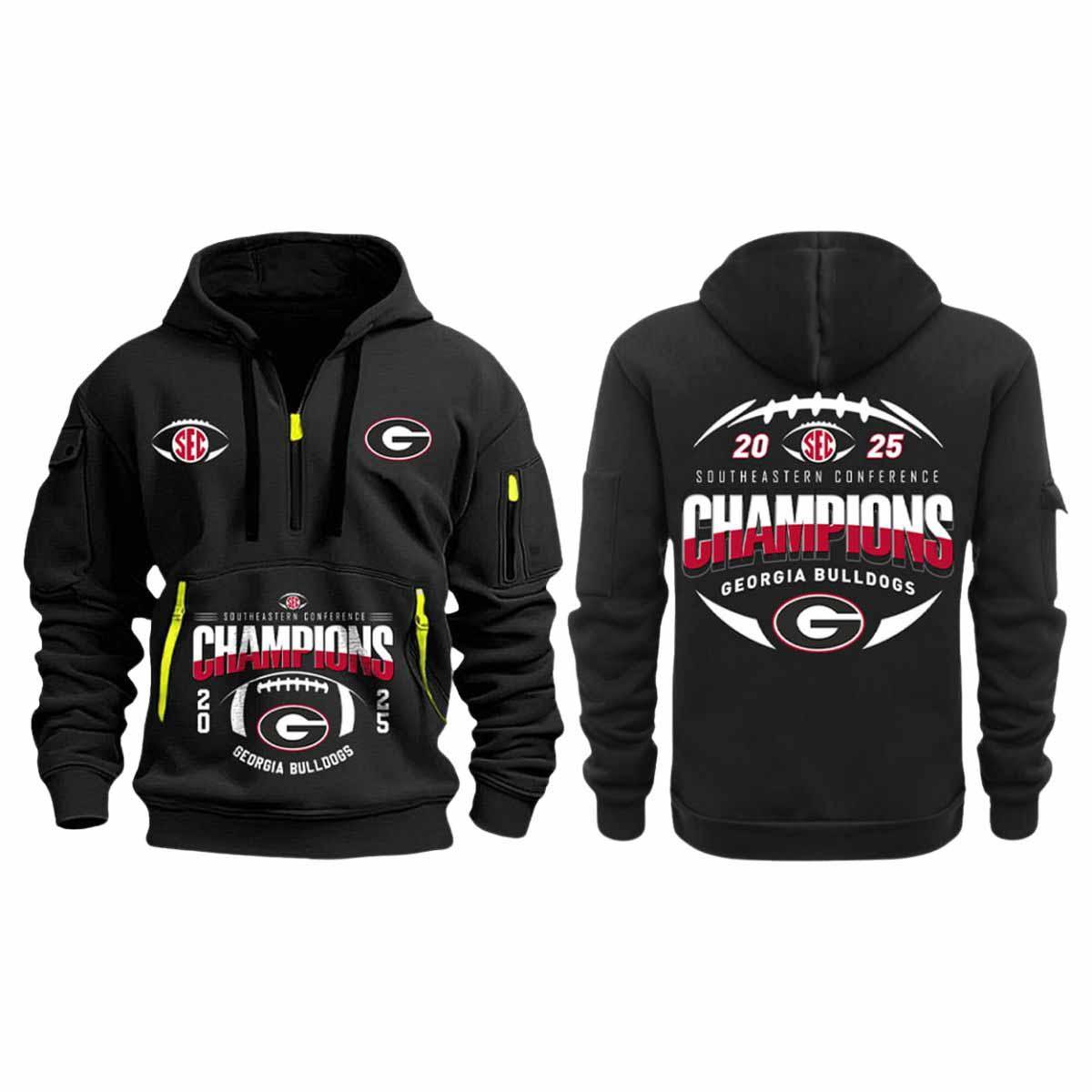 2025 Georgia Football Sec Champions Quarter Zip Hoodie 2025 Georgia Football Sec Champions Quarter Zip Hoodie