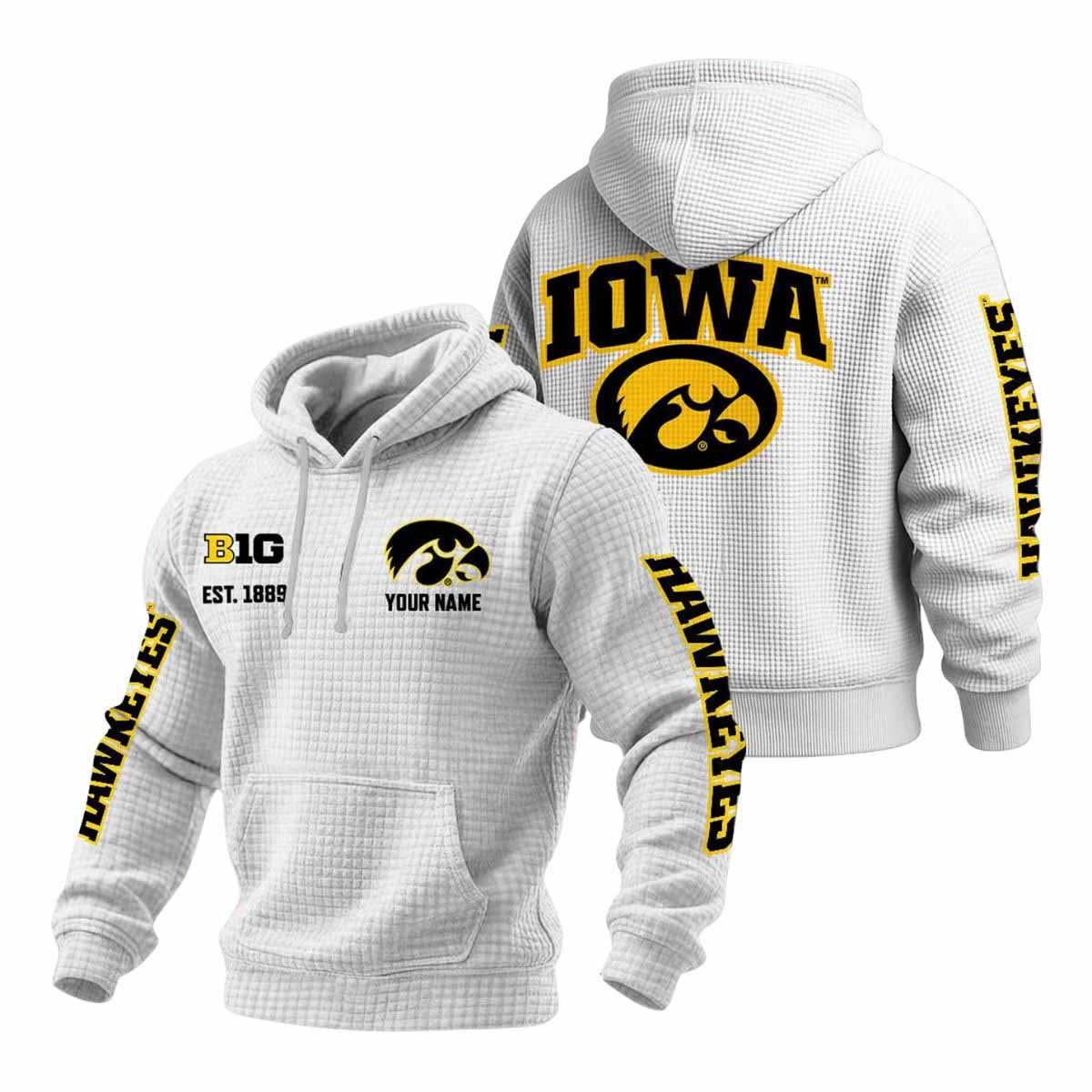 2025 Hawkeyes Est 1889 Waffle Hoodie 2025 Hawkeyes Est 1889 Waffle Hoodie