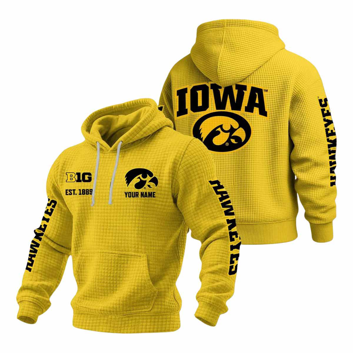 2025 Hawkeyes Est 1889 Waffle Hoodie 2025 Hawkeyes Est 1889 Waffle Hoodie