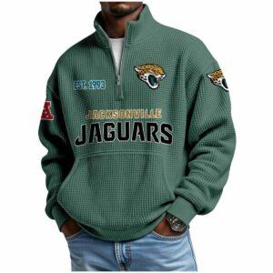 2025 Jaguars Est 1993 Waffle Stand Collar Half Zip Sweatshirt 2025 Jaguars Est 1993 Waffle Stand Collar Half Zip Sweatshirt