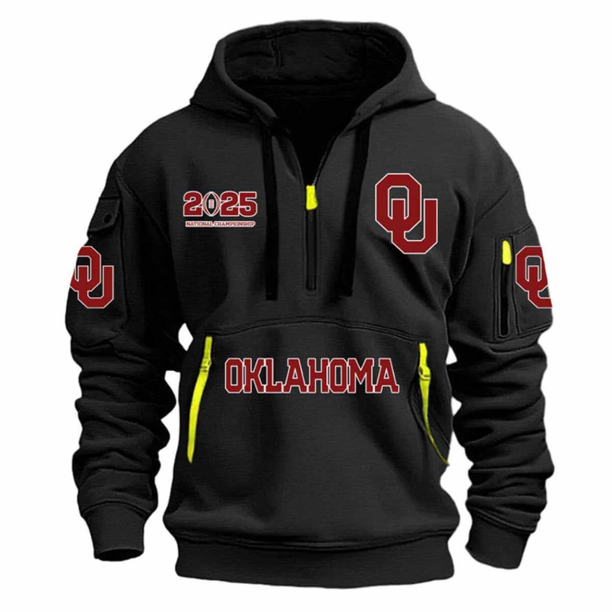 2025 Oklahoma Football National Championship Quarter Zip Hoodie 2025 Oklahoma Football National Championship Quarter Zip Hoodie