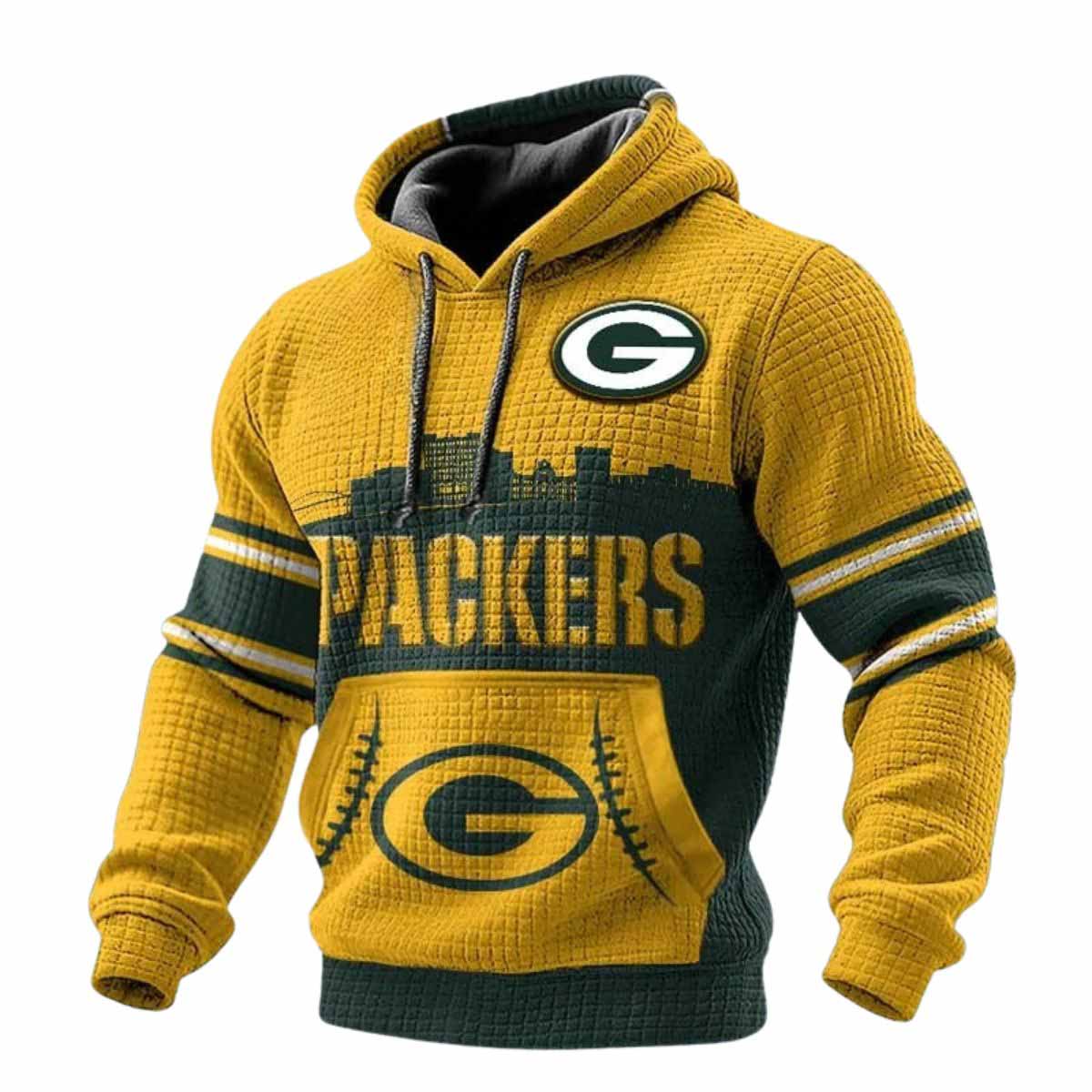 2025 Packers City Skyline Waffle Hoodie 2025 Packers City Skyline Waffle Hoodie