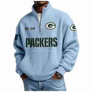 2025 Packers Est 1919 Waffle Stand Collar Half Zip Sweatshirt 1 2025 Packers Est 1919 Waffle Stand Collar Half Zip Sweatshirt
