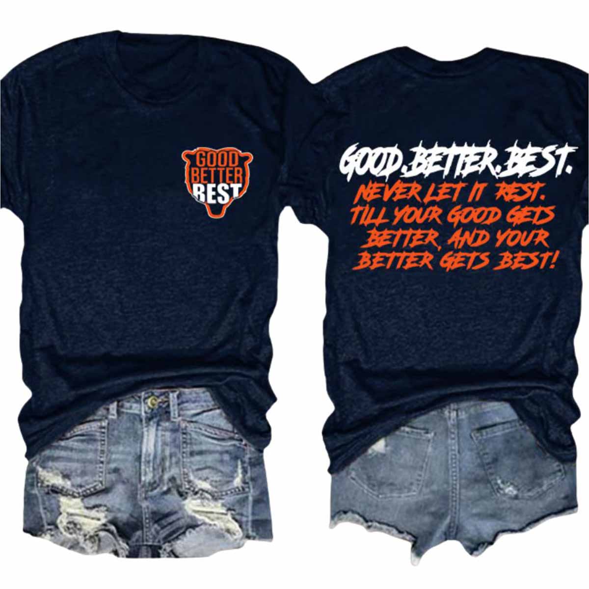2025 Retro Bears Good Better Best Print T-Shirt 2025 Retro Bears Good Better Best Print T-Shirt
