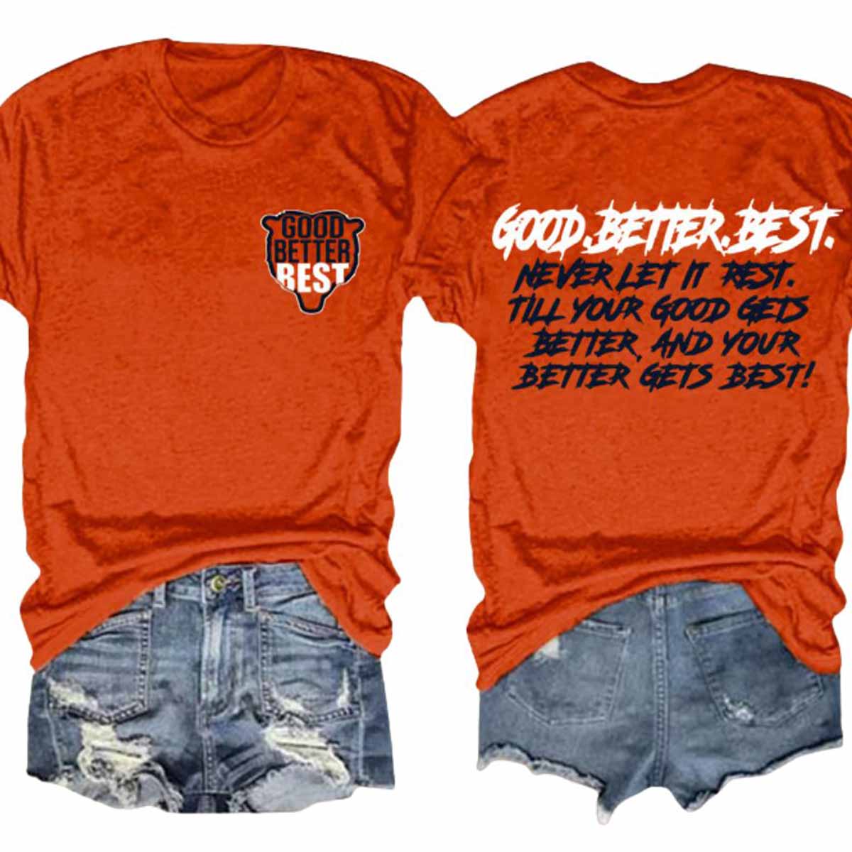 2025 Retro Bears Good Better Best Print T-Shirt 2025 Retro Bears Good Better Best Print T-Shirt