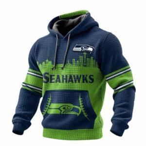 2025 Seahawks City Skyline Waffle Hoodie 2025 Seahawks City Skyline Waffle Hoodie
