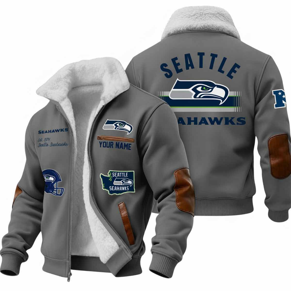 2025 Seahawks Est 1974 Winter Fleece Jacket 2025 Seahawks Est 1974 Winter Fleece Jacket
