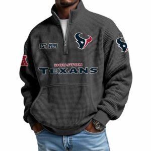 2025 Texans Est 1999 Waffle Stand Collar Half Zip Sweatshirt 3 2025 Texans Est 1999 Waffle Stand Collar Half Zip Sweatshirt