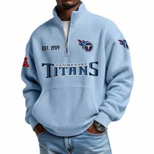 2025 Titans Est 1959 Waffle Stand Collar Half Zip Sweatshirt 2 2025 Titans Est 1959 Waffle Stand Collar Half Zip Sweatshirt