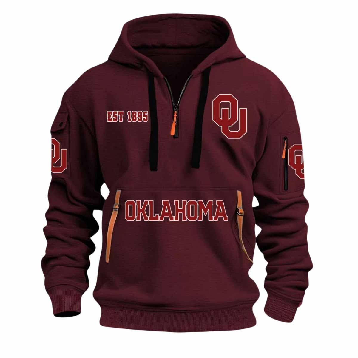 2026 Oklahoma Hoosiers EST 1895 Quarter Zip Hoodie 2026 Oklahoma Hoosiers EST 1895 Quarter Zip Hoodie