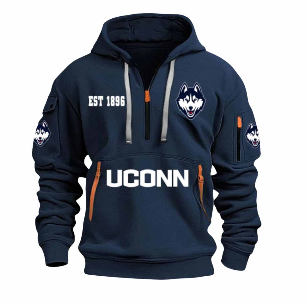 2026 Uconn Football EST 1896 Quarter Zip Hoodie 2026 Uconn Football EST 1896 Quarter Zip Hoodie
