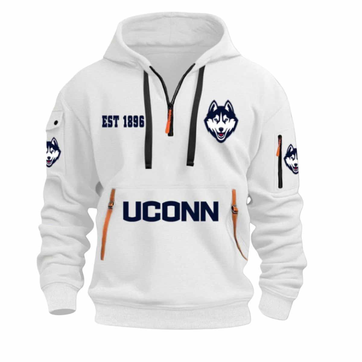 2026 Uconn Football EST 1896 Quarter Zip Hoodie 2026 Uconn Football EST 1896 Quarter Zip Hoodie
