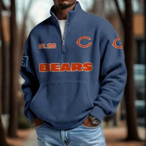 Bears 2025 Est 1920 Waffle Zip Hoodie Bears 2025 Est 1920 Waffle Zip Hoodie
