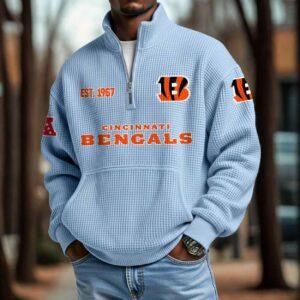 Bengals 2025 Est 1967 Waffle Zip Hoodie Bengals 2025 Est 1967 Waffle Zip Hoodie