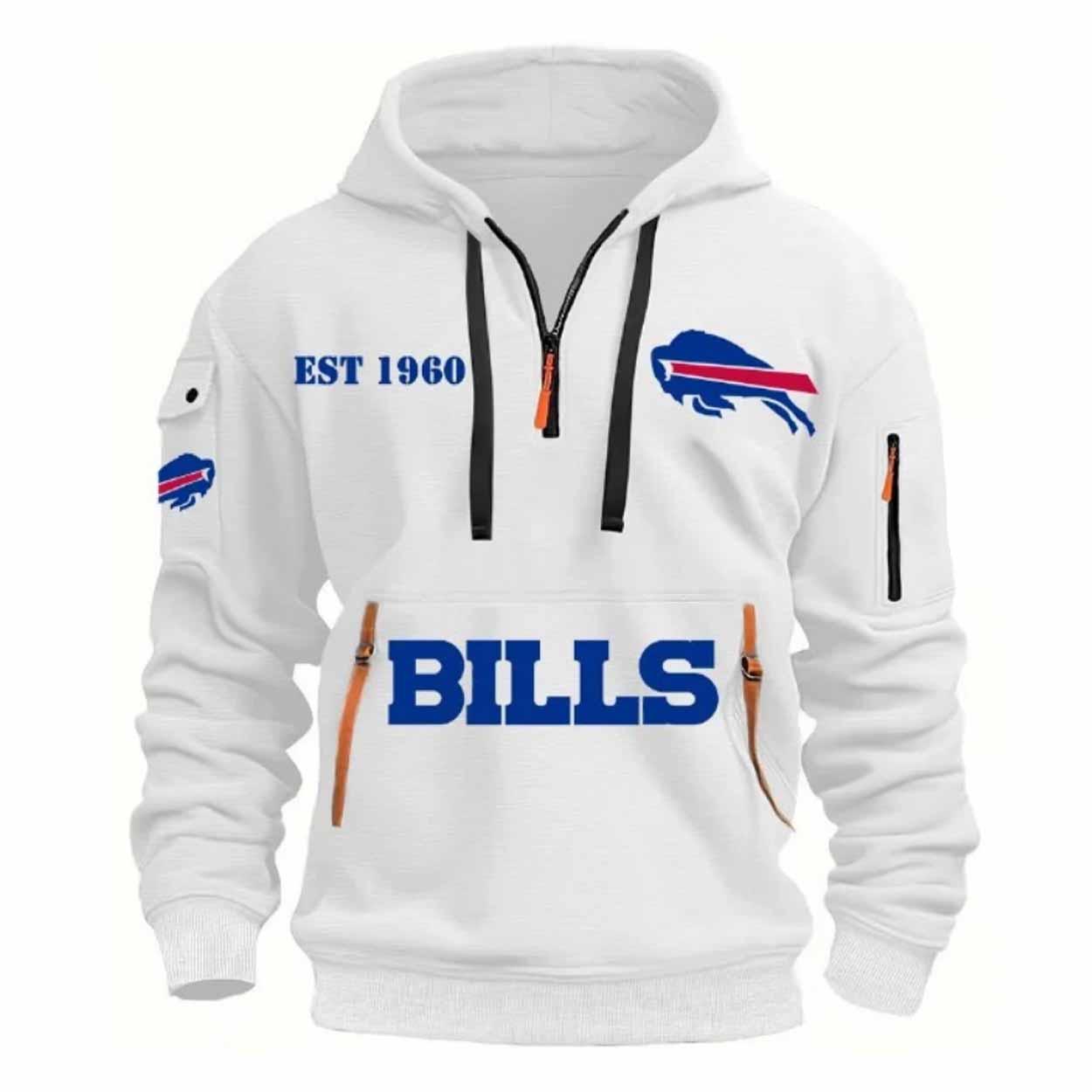 Bills 2025 Est 1960 Quarter Zip Hoodie Bills 2025 Est 1960 Quarter Zip Hoodie