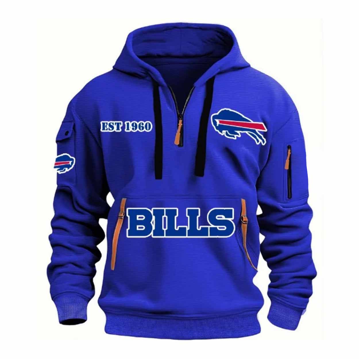Bills 2025 Est 1960 Quarter Zip Hoodie Bills 2025 Est 1960 Quarter Zip Hoodie