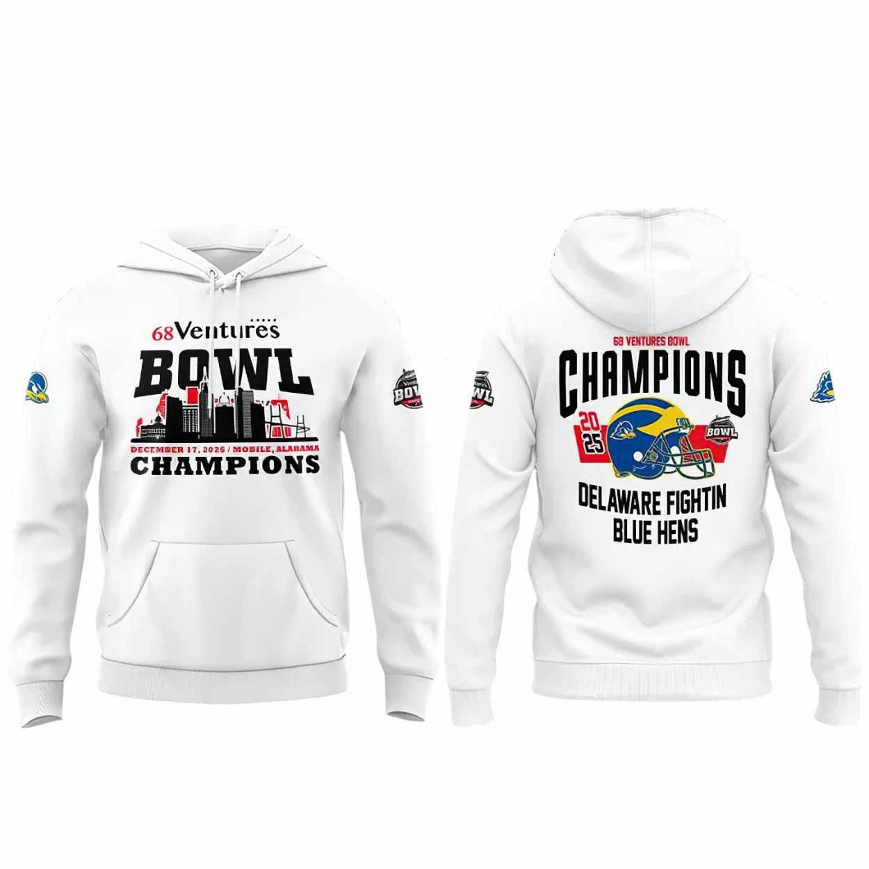 Blue Hens 68 Ventures Bowl Champions 2025 Hoodie Blue Hens 68 Ventures Bowl Champions 2025 Hoodie