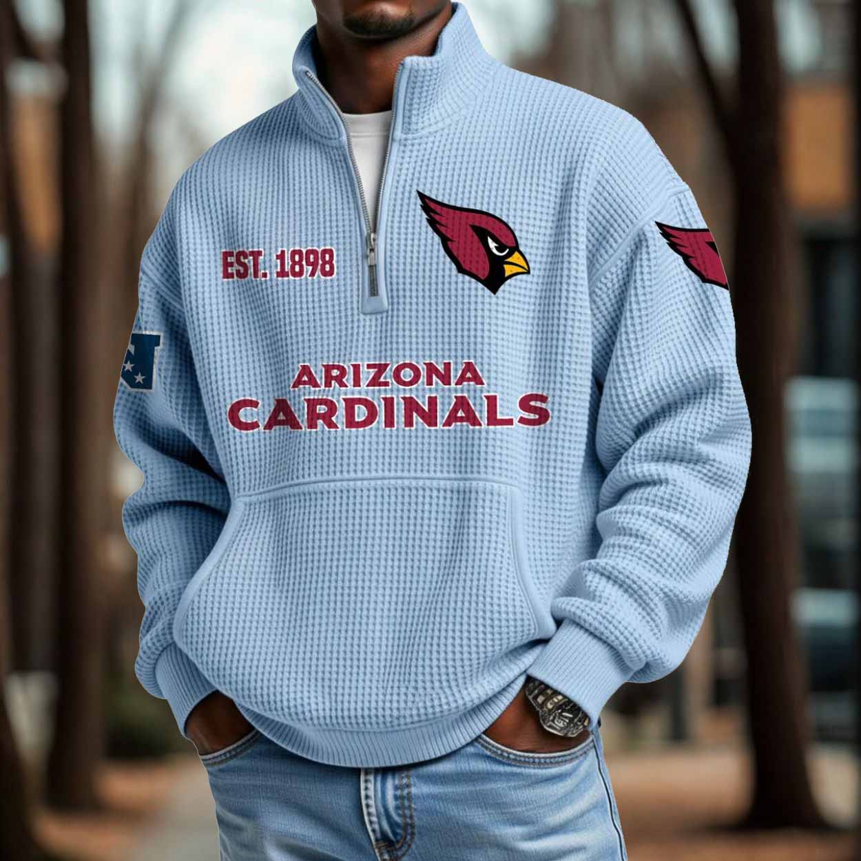 Cardinals 2025 Est 1898 Waffle Zip Hoodie Cardinals 2025 Est 1898 Waffle Zip Hoodie