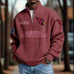 Cardinals 2025 Est 1898 Waffle Zip Hoodie 2 Cardinals 2025 Est 1898 Waffle Zip Hoodie