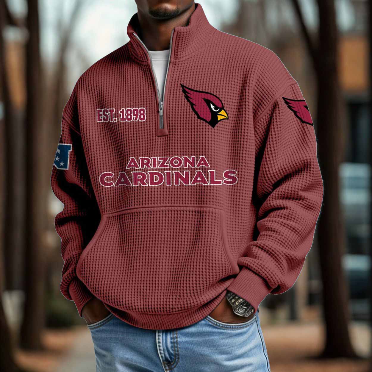 Cardinals 2025 Est 1898 Waffle Zip Hoodie Cardinals 2025 Est 1898 Waffle Zip Hoodie