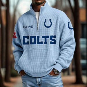 Colts 2025 Est 1953 Waffle Zip Hoodie Colts 2025 Est 1953 Waffle Zip Hoodie