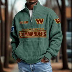 Commanders 2025 Est 1932 Waffle Zip Hoodie