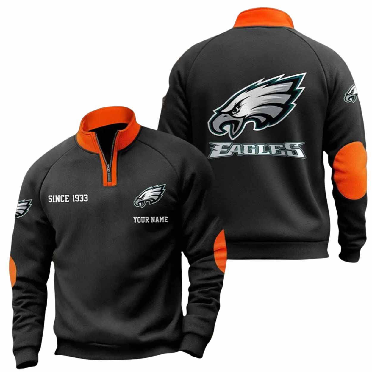 Eagles Since 1933 Quarter Collared Sweatshirt Eagles Since 1933 Quarter Collared Sweatshirt